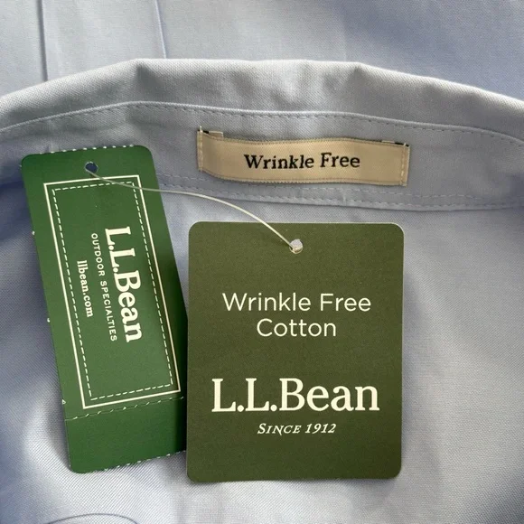 NWT L.L. Bean Oxford Wrinkle Free Washed Periwinkle Long Sleeve Shirt Women’s 3X - Picture 5 of 13